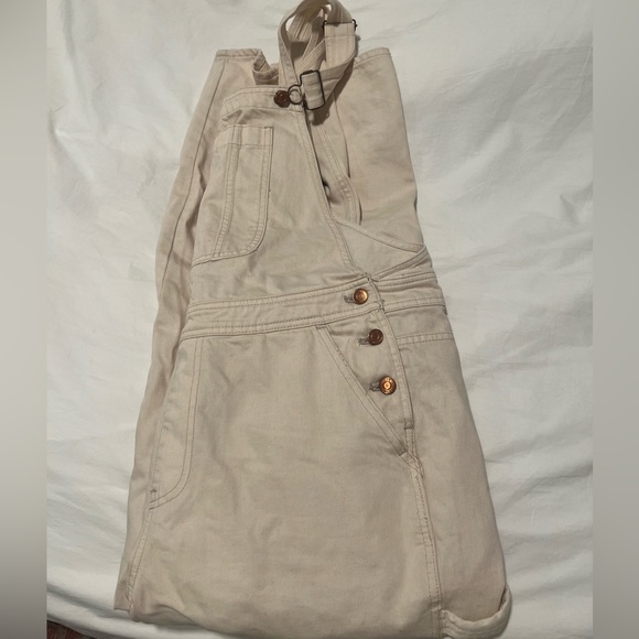 JCREW Slouchy Boyfriend Denim Overalls in Ecru - Picture 4 of 12